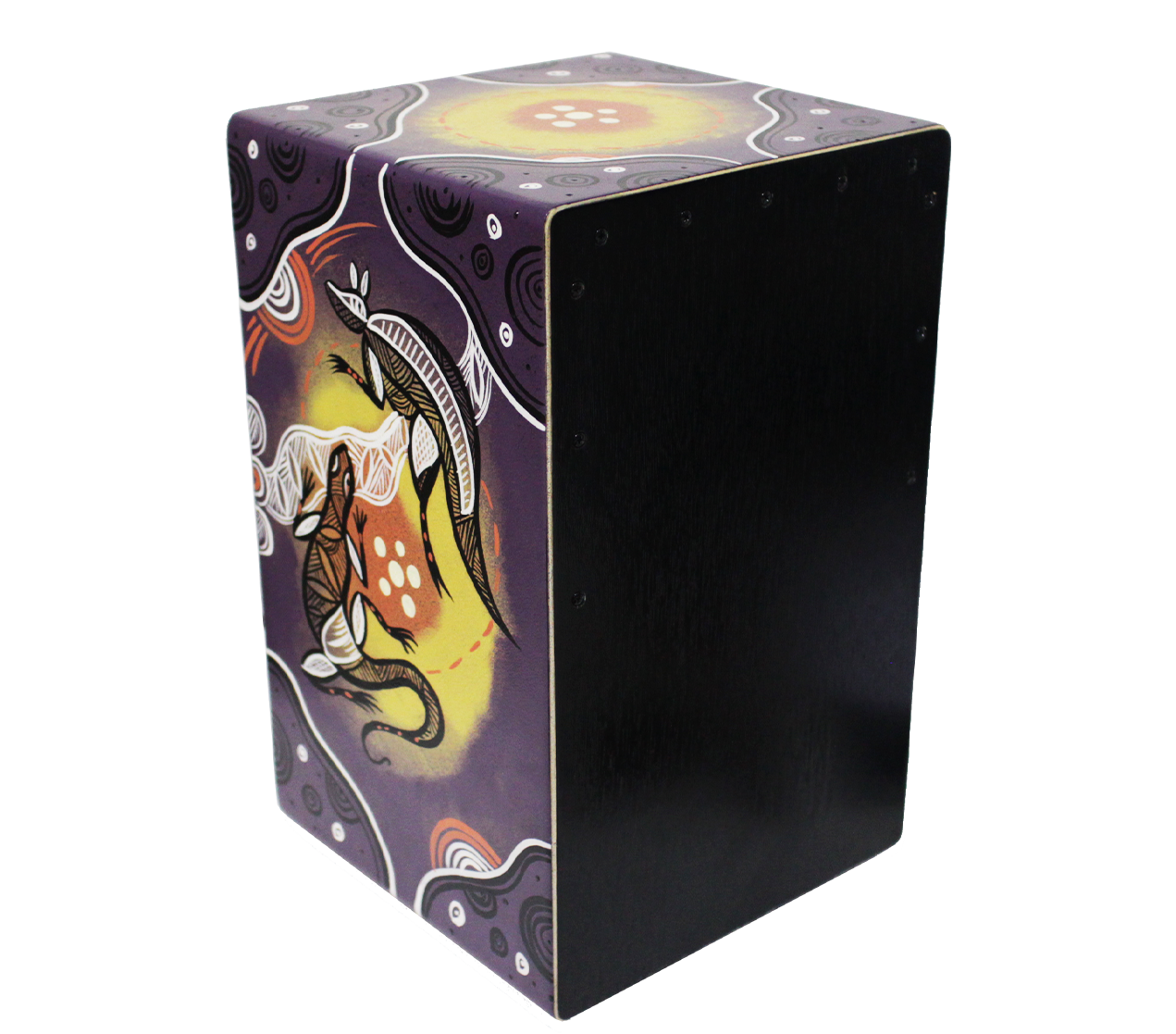Dot Painted Cajon in Lizard