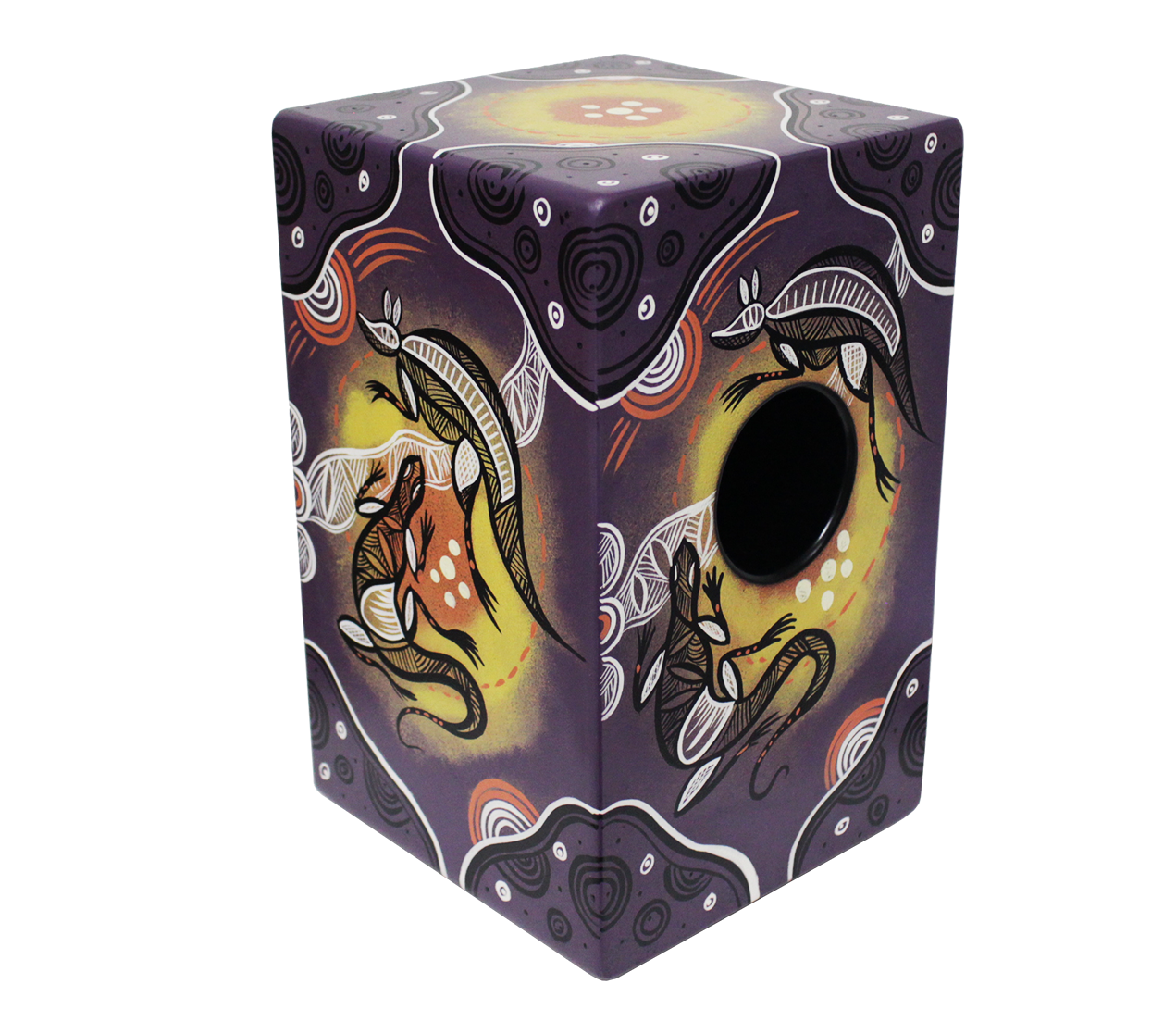 Dot Painted Cajon in Lizard