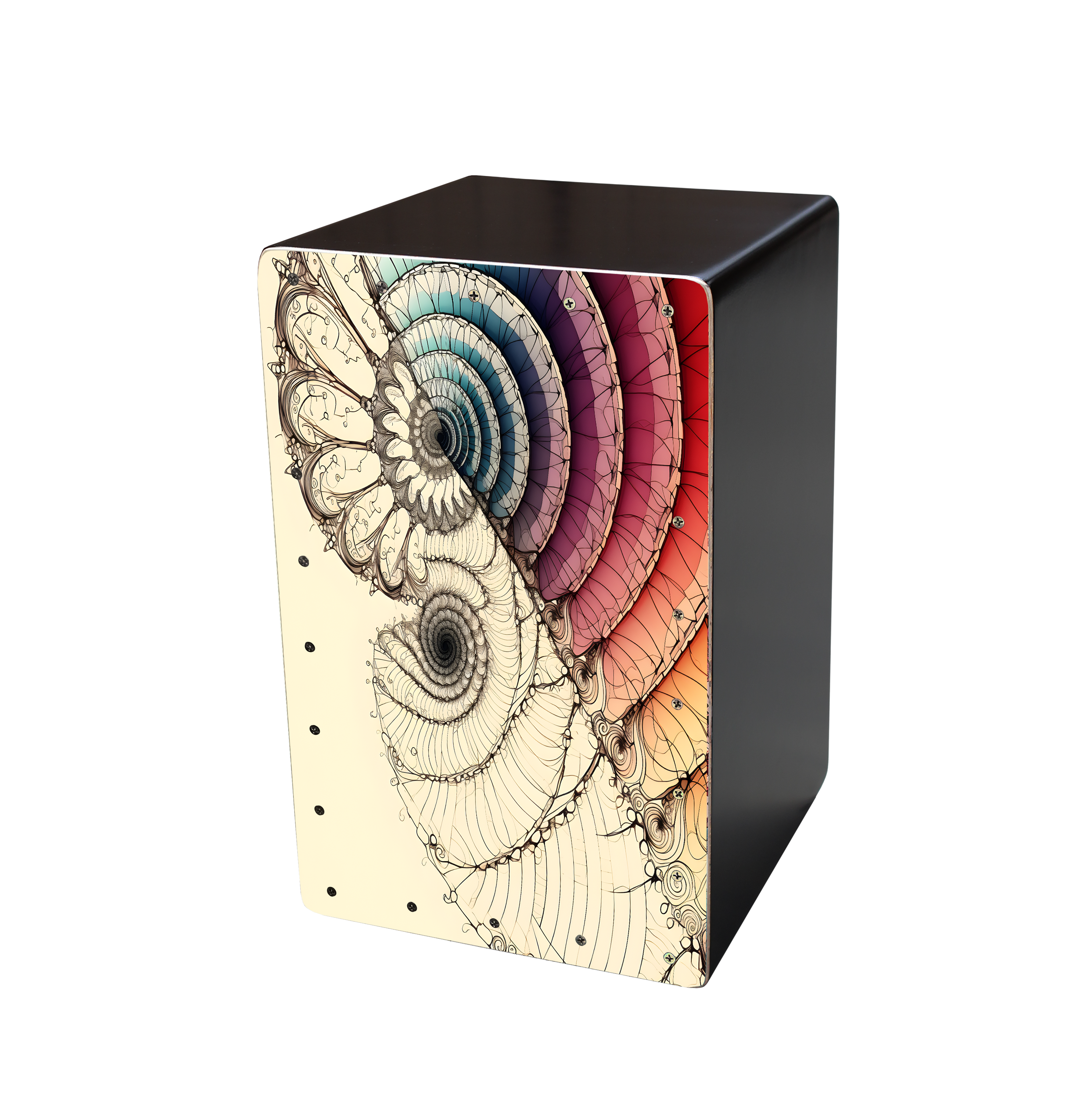 Multi Color MDF Cajon in Swirl 1