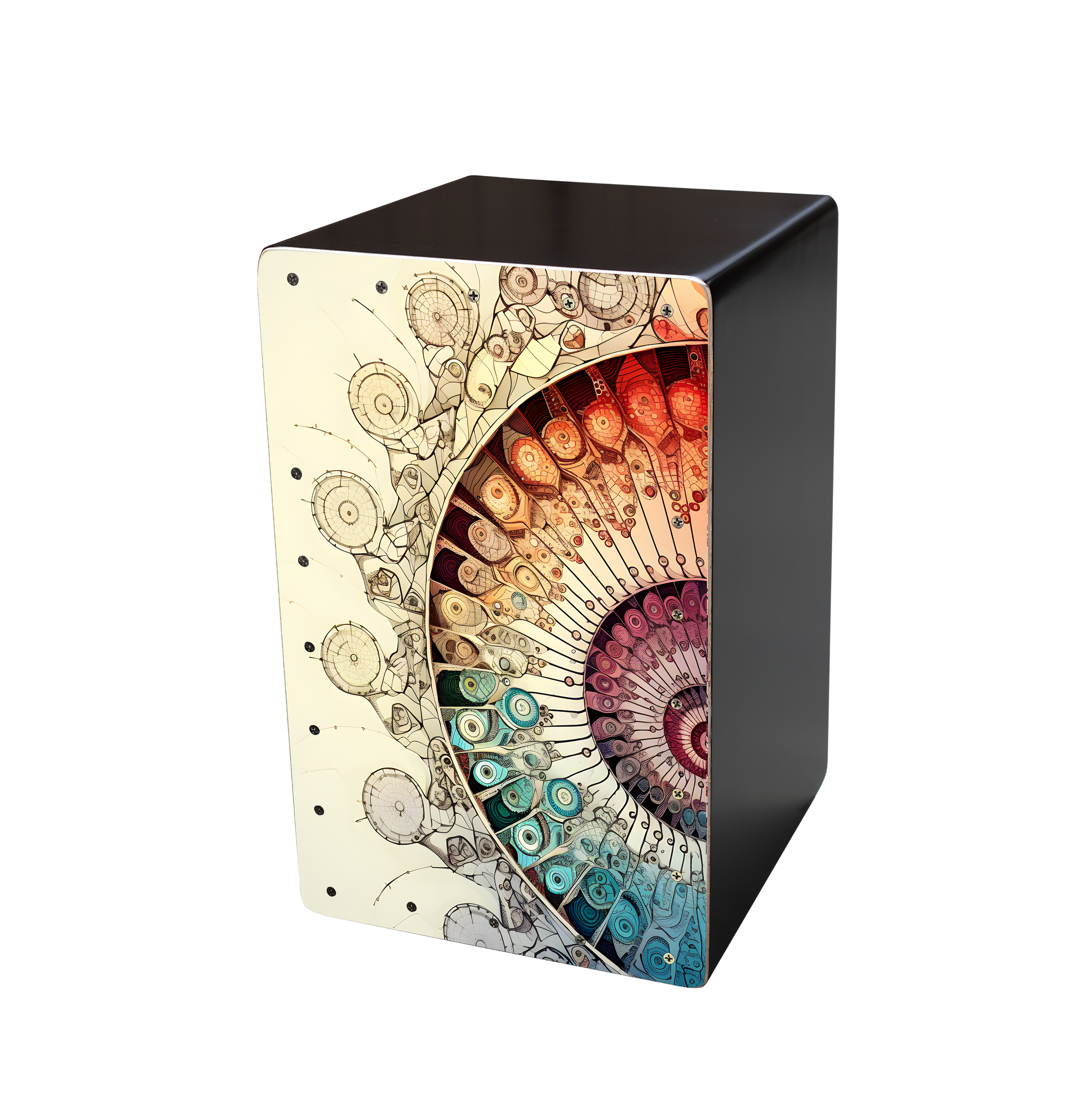 Multi Color MDF Cajon in Swirl 3
