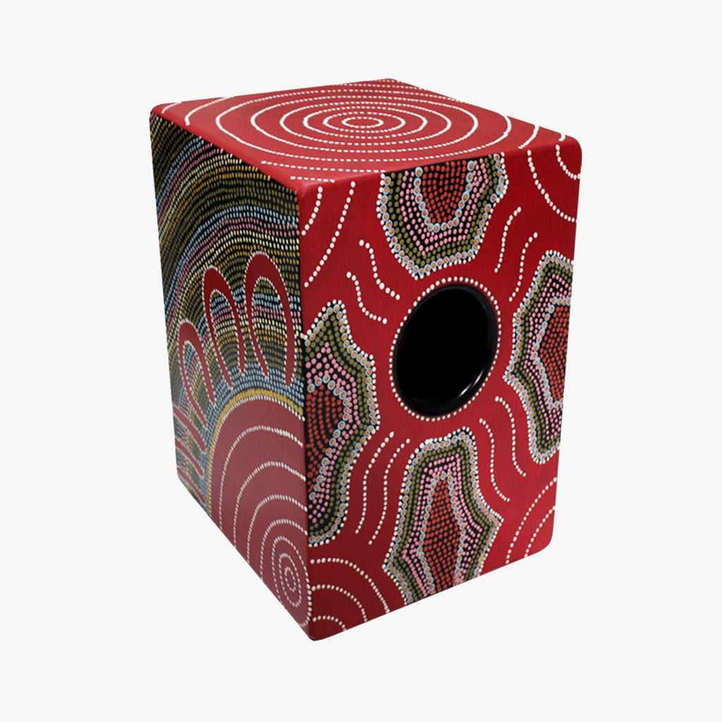 Dot Painted Cajon in Red