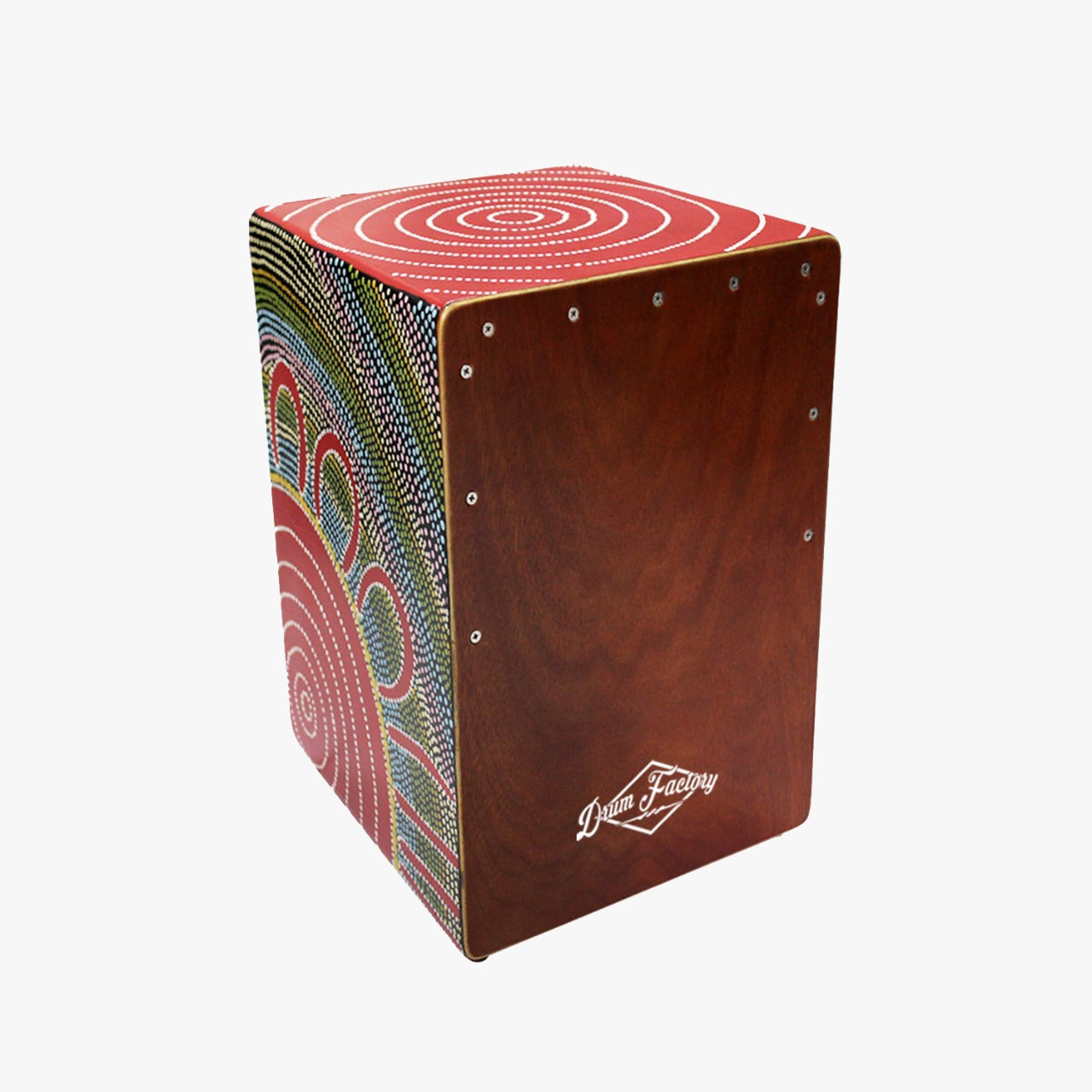Dot Painted Cajon in Red