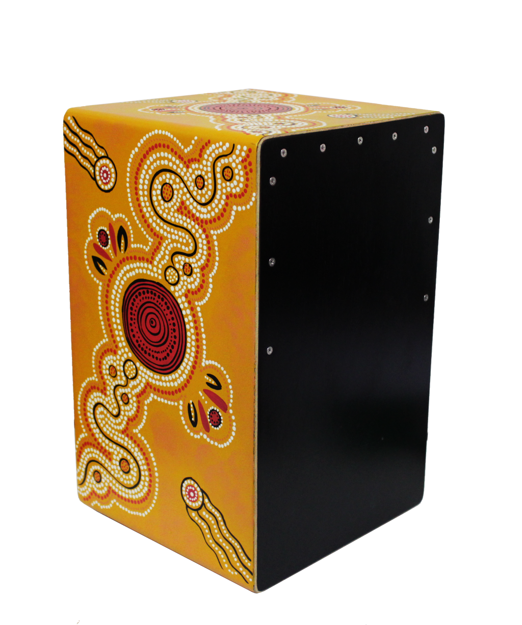 Dot Painted Cajon in Yellow
