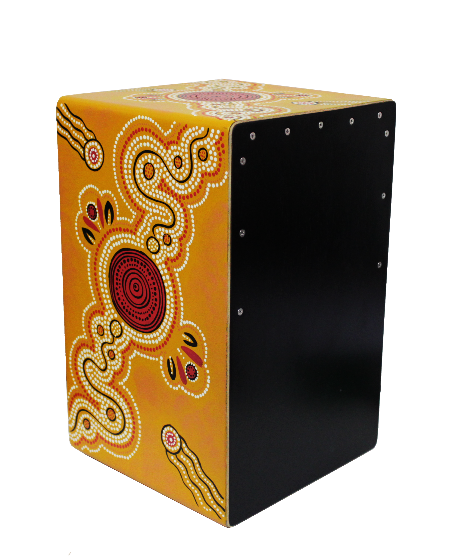 Dot Painted Cajon in Yellow