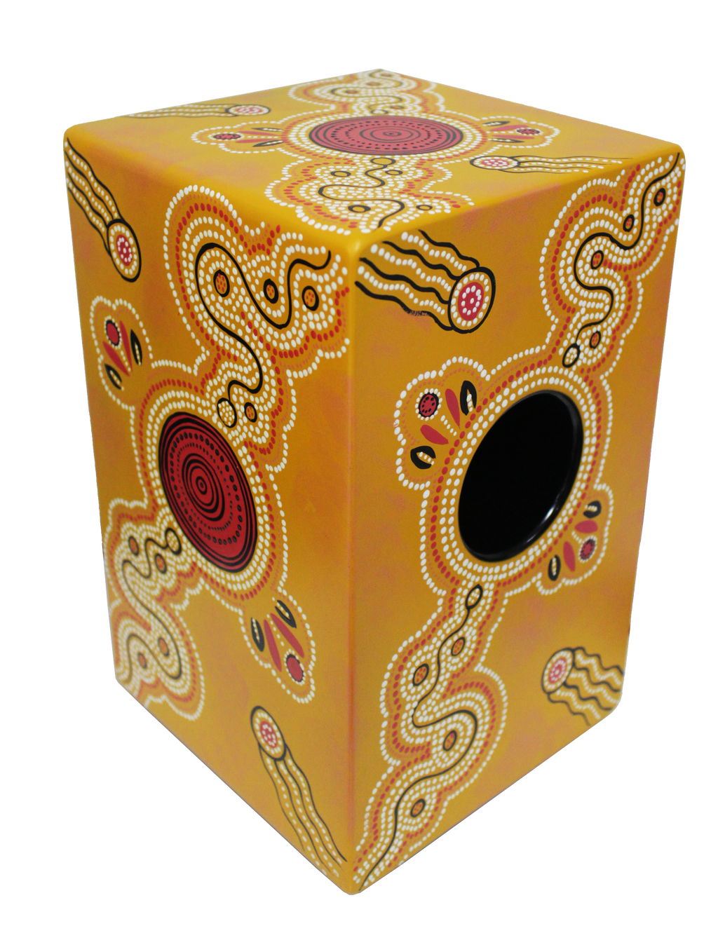 Dot Painted Cajon in Yellow
