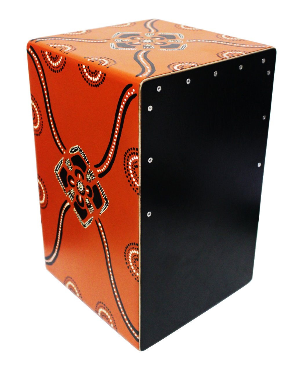 Dot Painted Cajon in Orange