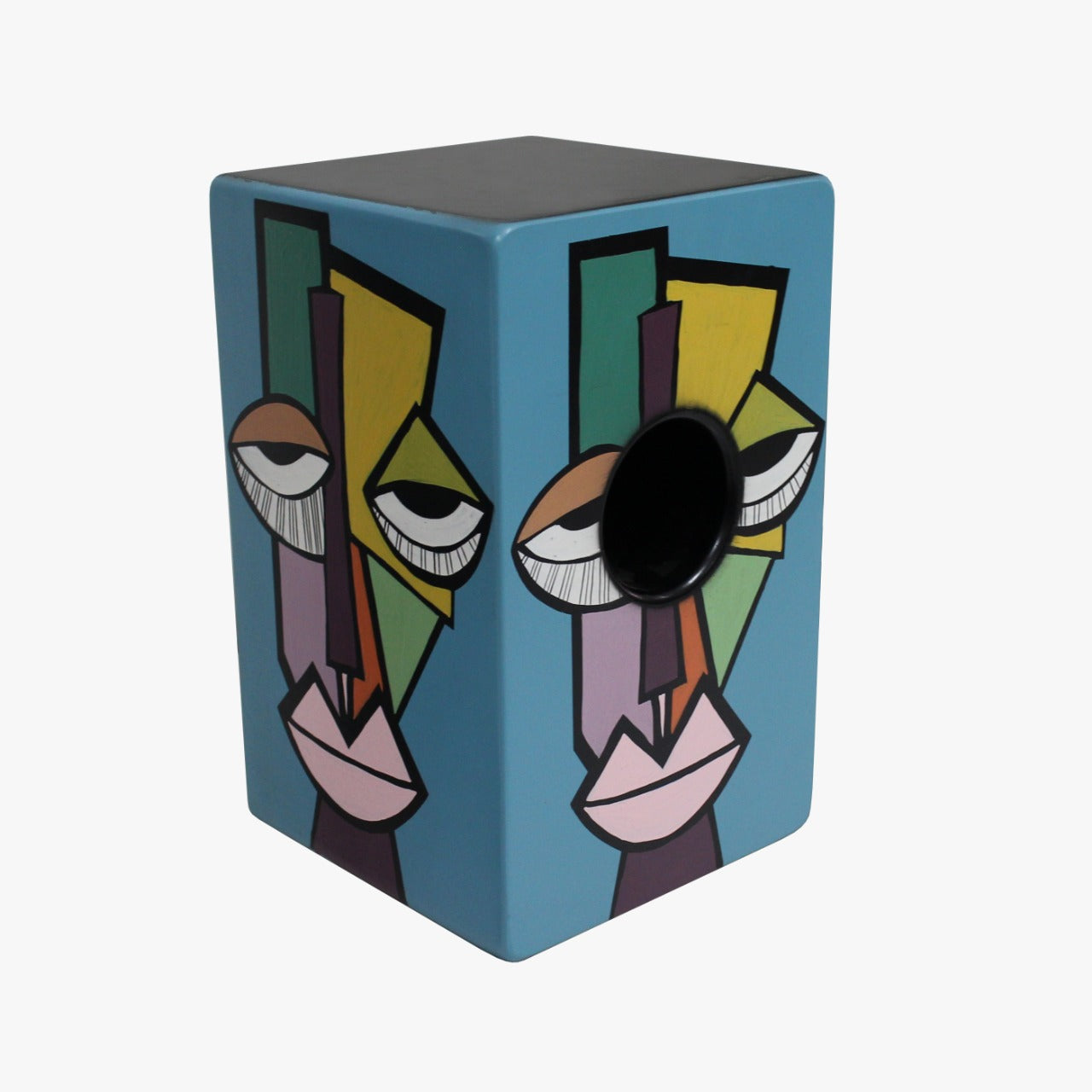 Hand Painted Cajon - Picasso Series Blue