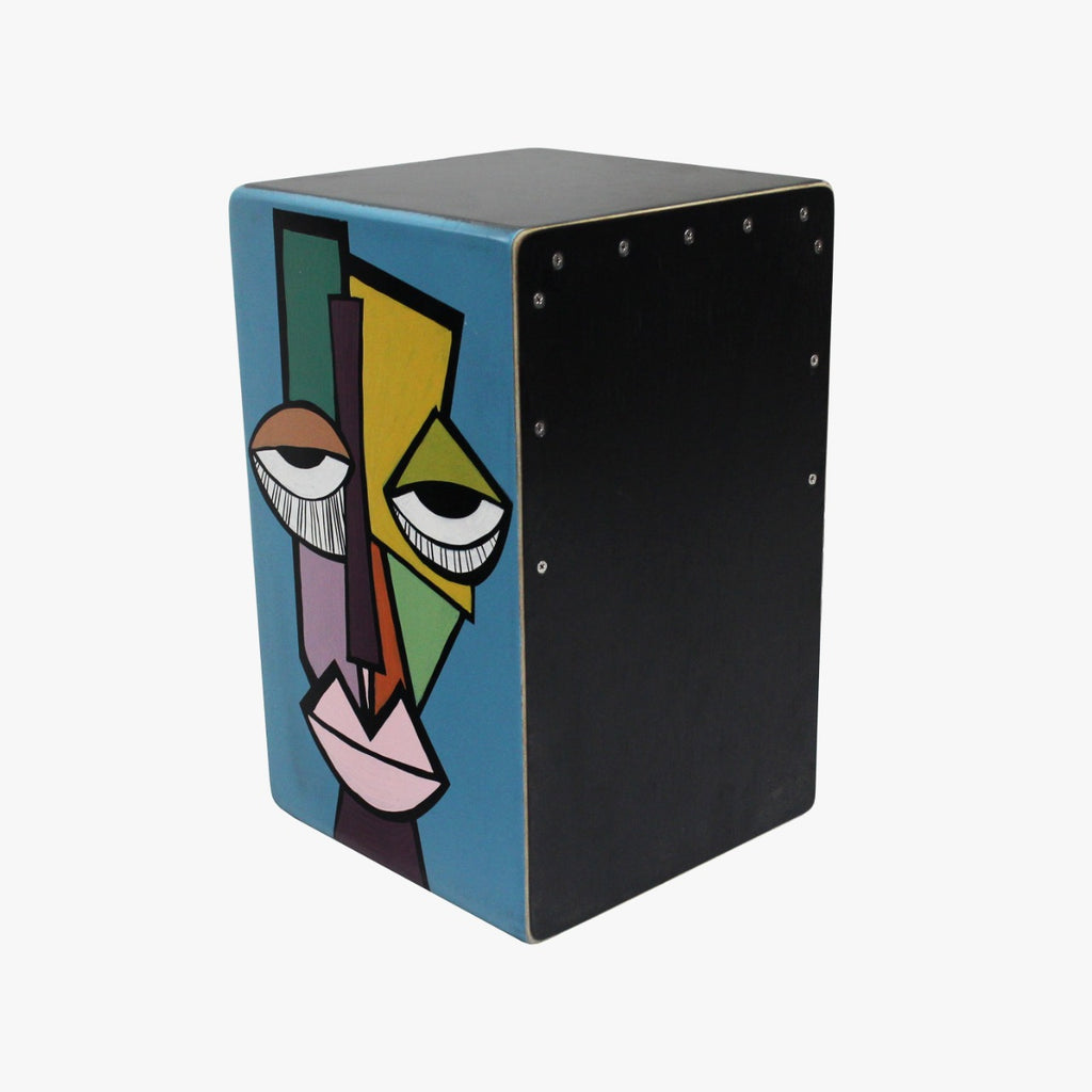 Hand Painted Cajon - Picasso Series Blue