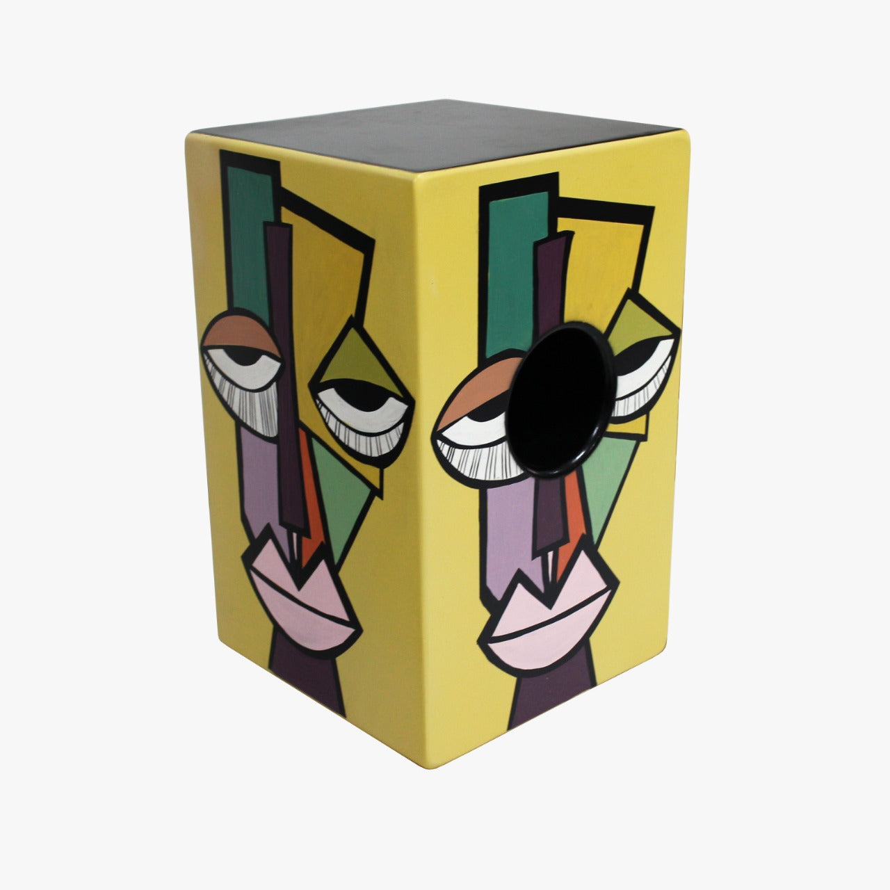 Hand Painted Cajon - Picasso Series Yellow