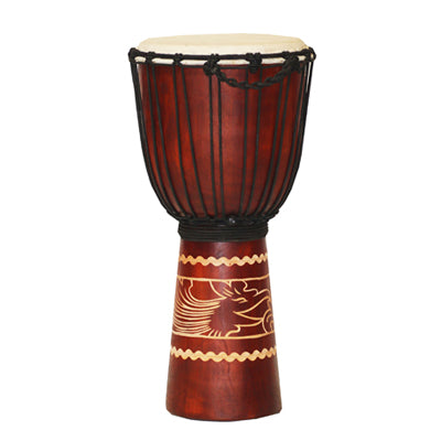 Decorative Drum 5 - Eagle Carving Red Mahagony